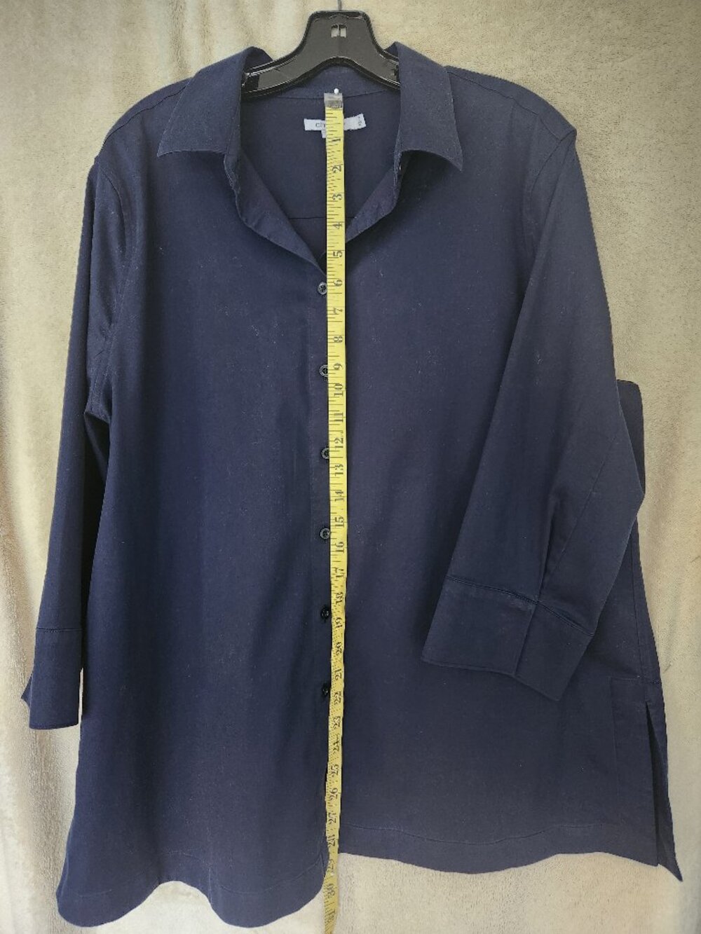 Navy Blue button down shirt Chicos size 3 or 14/16